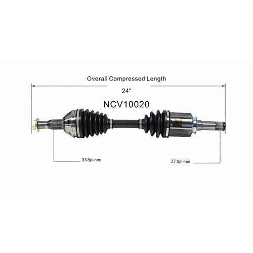 Front Left CV Axle Shaft Assembly Compatible with Compatible with Chevrolet Models 2012-2016 Impala CV Joint Replace 19364894 11692327 66-1559 60-1559 94-9152 GM-8295 20831734