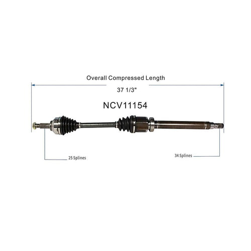 Front Right CV Axle Shaft Assembly Compatible with 2002-2004 Focus SVT L4-2.0L FWD Manual Trans CV Joint Replace 19342931 20871184 66-2171 60-2171 10745N 80-2698 71224 94-7098 95-7242 2M5Z-3B436-AA