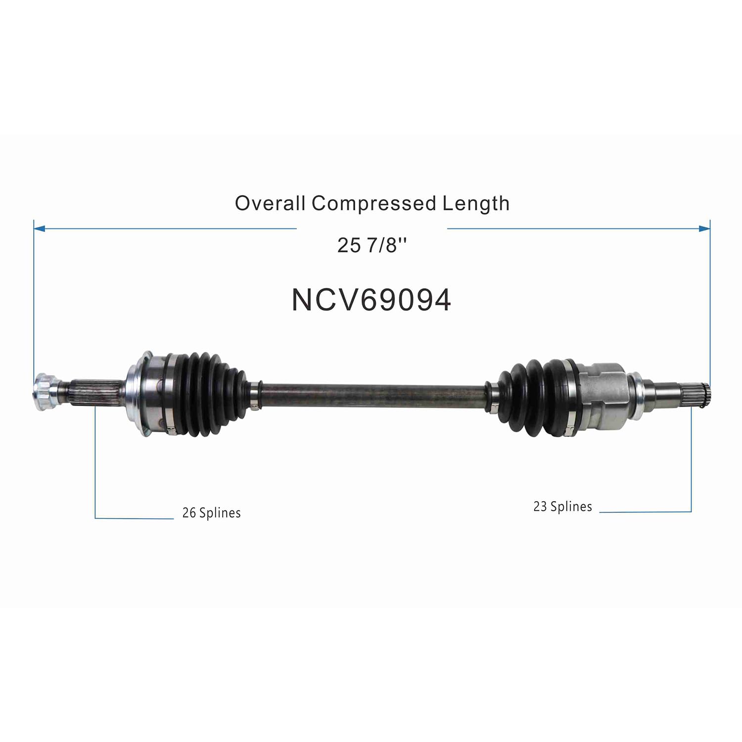 Front Left CV Axle Shaft Assembly Compatible with Toyota Models 2015-2018 Yaris FWD CV Joint Replace 434200D480 90853 TO-8204 11827273 66-5432 B16365N NCV908531 80-4162 43420-0D480