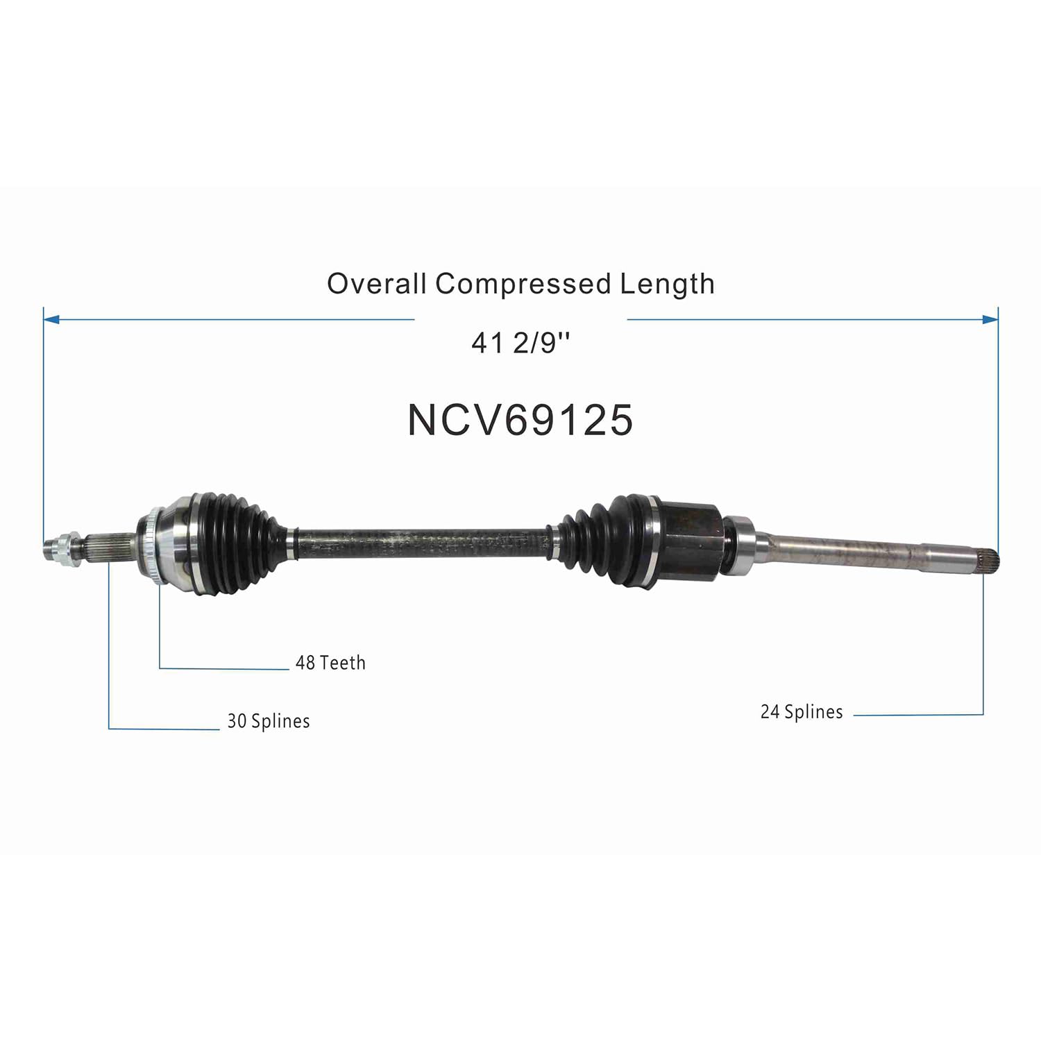 NCV69125 4341008171 Front Right CV Axle Shaft Assembly Compatible with Toyota Models 2017-2020 Sienna Replace TO8405 809890 4341008172 329405