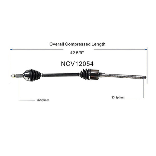 Front Pair CV Axle Shaft Assembly Compatible with 2006 Pacifica Touring Limited 2004-2006 Pacifica Base CV Joint Replace 4641-970AC 4641-971AA 4641-971AC 19342728 20870929 66-3401 60-3401 4641-970AA