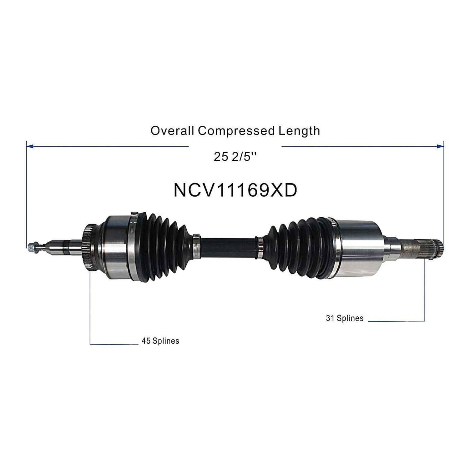 Front Left CV Axle Shaft Assembly Compatible with Ford Models 2015-2024 F-150 Fit for Lincoln Models 2018-2021 Navigator Fit for Ford Models 2018-2021 Expedition CV Joint Replace NCV11169 FL3Z-3A427-A