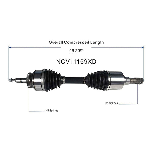 Front Left CV Axle Shaft Assembly Compatible with Ford Models 2015-2024 F-150 Fit for Lincoln Models 2018-2021 Navigator Fit for Ford Models 2018-2021 Expedition CV Joint Replace NCV11169 FL3Z-3A427-A