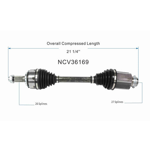 Front Pair CV Axle Shaft Assembly Compatible with Honda Models 2016 2017 2018 2019 2020 Civic LX L4-2.0L FWD Manual Trans Front Drive & Passenger CV Joint Replace 44306-TBA-A01 44305-TBA-A51 HO-8682