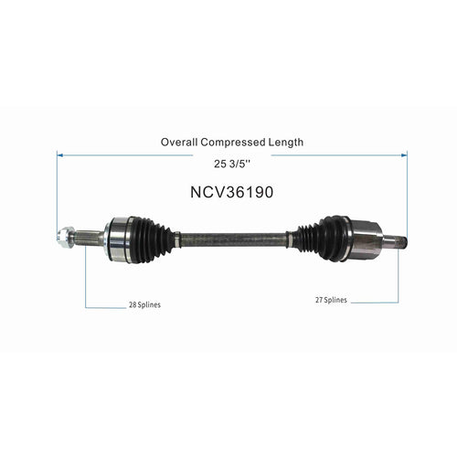Front Left CV Axle Shaft Assembly Compatible with Honda Models 2019 2020 2021 Civic Sport L4-2.0L FWD Manual Trans Drive Side CV Joint Replace 44306-TEX-Y01 HO-8682 80-9855