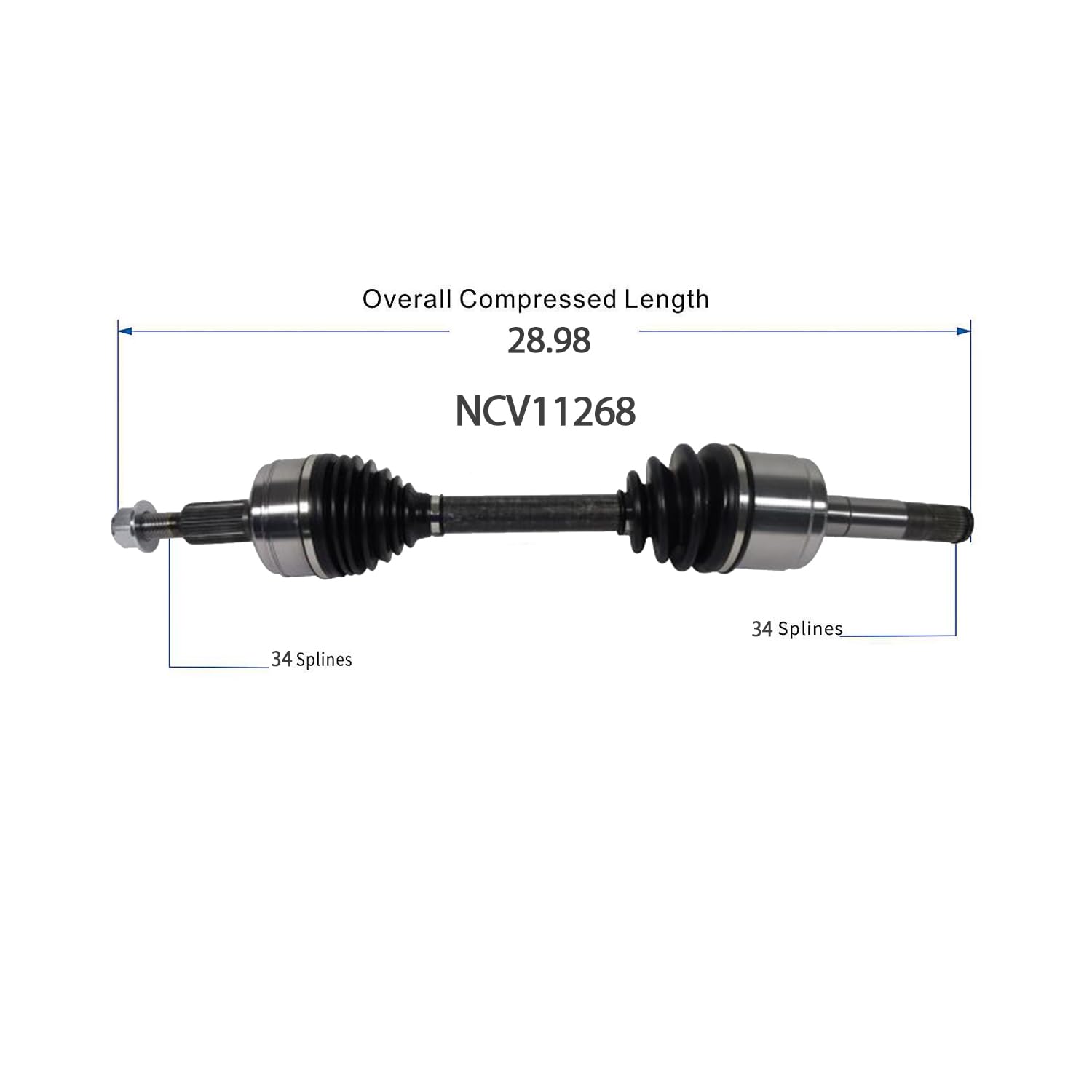 Rear Left CV Axle Shaft Assembly Compatible with Ford Models 2022-2024 F-150 Lightning Rear Left CV Joint Replace 809564 B17386N FD-86063 TN40185 NL3Z-4K139-A