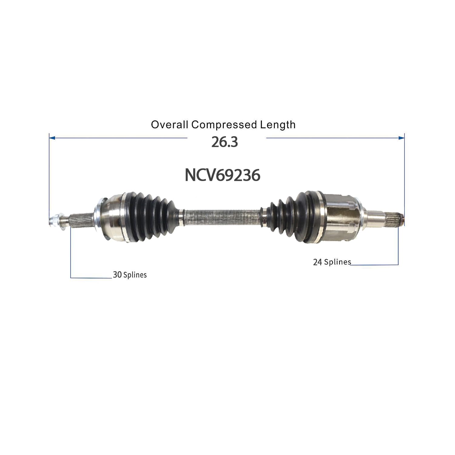 Front Left CV Axle Shaft Assembly Compatible with Toyota Models 2018-2024 Camry/Avalon CV Joint Replace 43420-06B51 B17020N 80-0702 43420-06B50