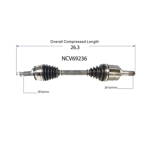 Front Left CV Axle Shaft Assembly Compatible with Toyota Models 2018-2024 Camry/Avalon CV Joint Replace 43420-06B51 B17020N 80-0702 43420-06B50