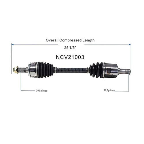 Front Left CV Axle Shaft Assembly Compatible with 2007-2009 RDX Base AWD 2010-2012 RDX Base FWD & AWD 2010-2012 RDX SH-AWD AWD CV Joint Replace 44306-STK-A01 19364974 10612243 66-4270 44306-STK-A00