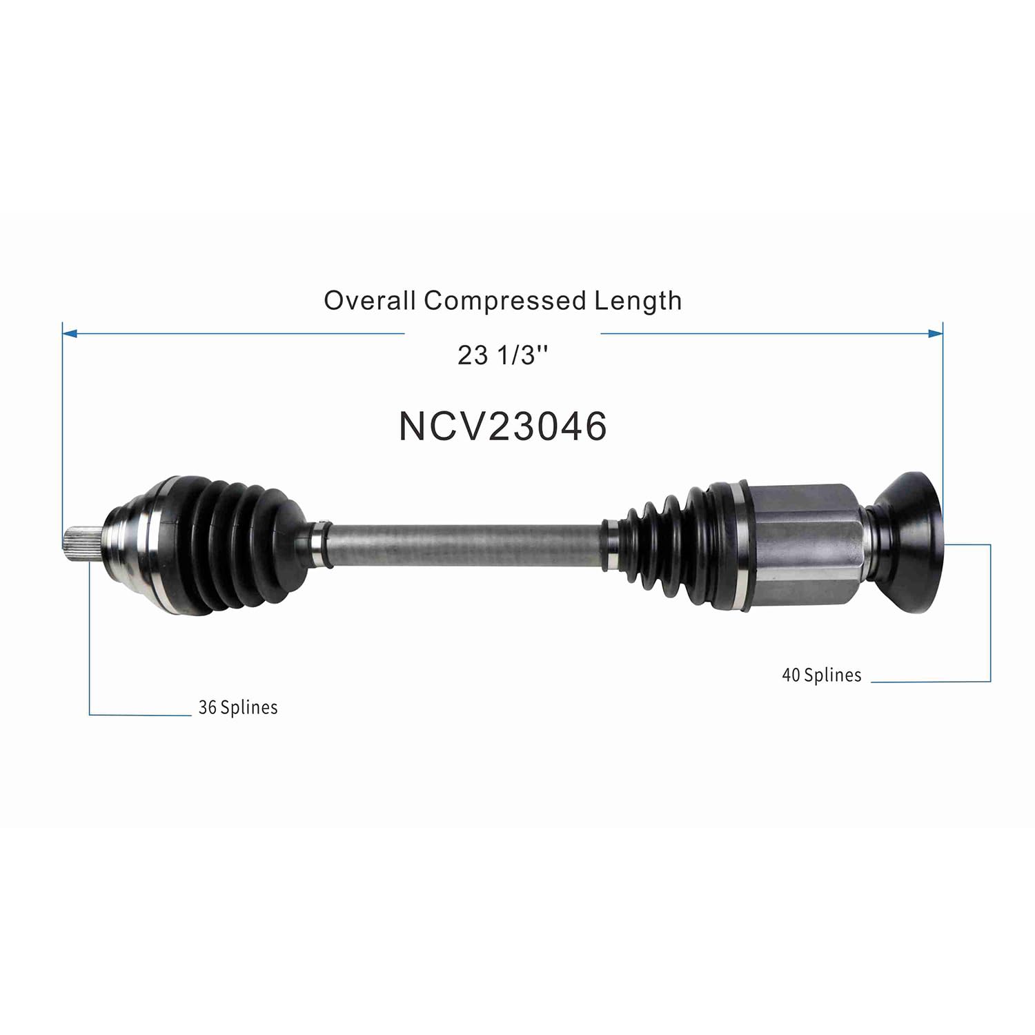 Front Right CV Axle Shaft Assembly Compatible with Audi Models 2017-2022 TT RS/RS3 CV Joint Replace 80-1004 B17135N 5N0-407-766-D