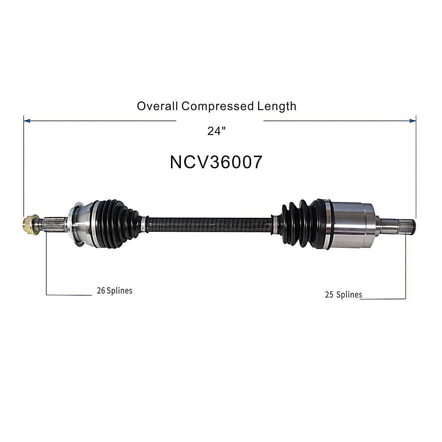 Front Left CV Axle Shaft Assembly Compatible with Honda Models 2012 2013 2014 2015 Civic Drive Side CV Joint Replace 44306-TR0-A02 91260 HO-8410 HO-8522 11350106 14199N 19365030 NCV36007