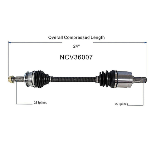 Front Left CV Axle Shaft Assembly Compatible with Honda Models 2012 2013 2014 2015 Civic Drive Side CV Joint Replace 44306-TR0-A02 91260 HO-8410 HO-8522 11350106 14199N 19365030 NCV36007