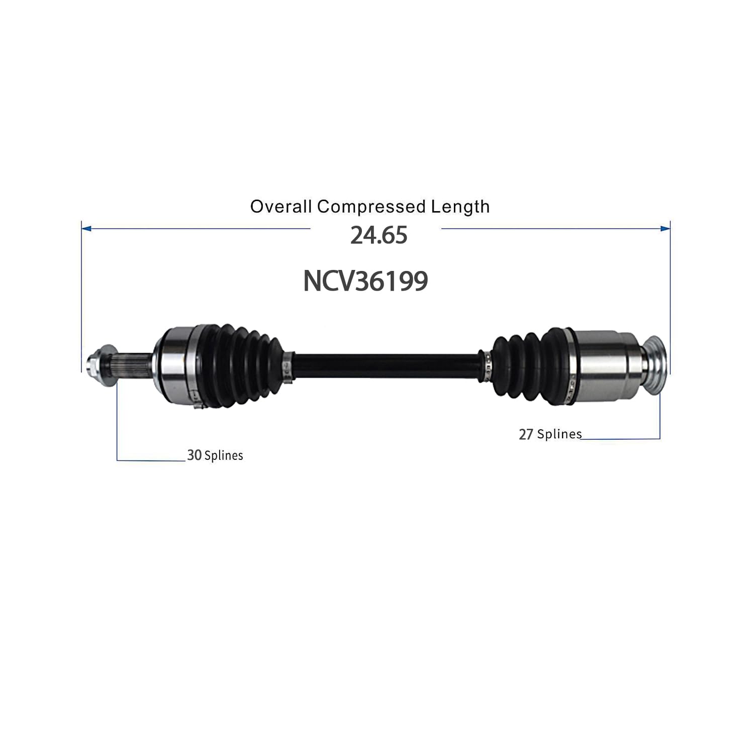 Front Right CV Axle Shaft Assembly Compatible with Honda Models 2014-2015 Accord CV Joint Replace 44305-T3V-A01 HO-8579 80-0933 B17120N 44305-T3V-A00