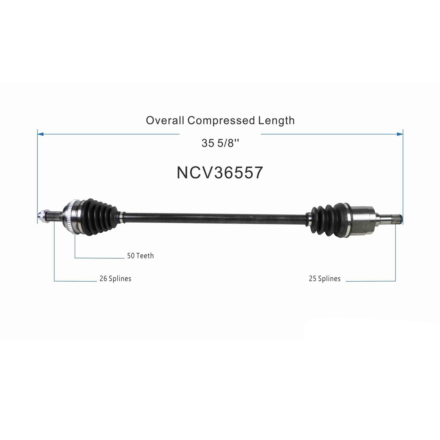 Front Left CV Axle Shaft Assembly Compatible with Honda Models 2001-2005 Civic Drive Side CV Joint Replace 44306-S5A-J11 44306-S5A-J51 44306-S5D-A61 91527 60-4069 20870392 66-4060 8089N NCV36557