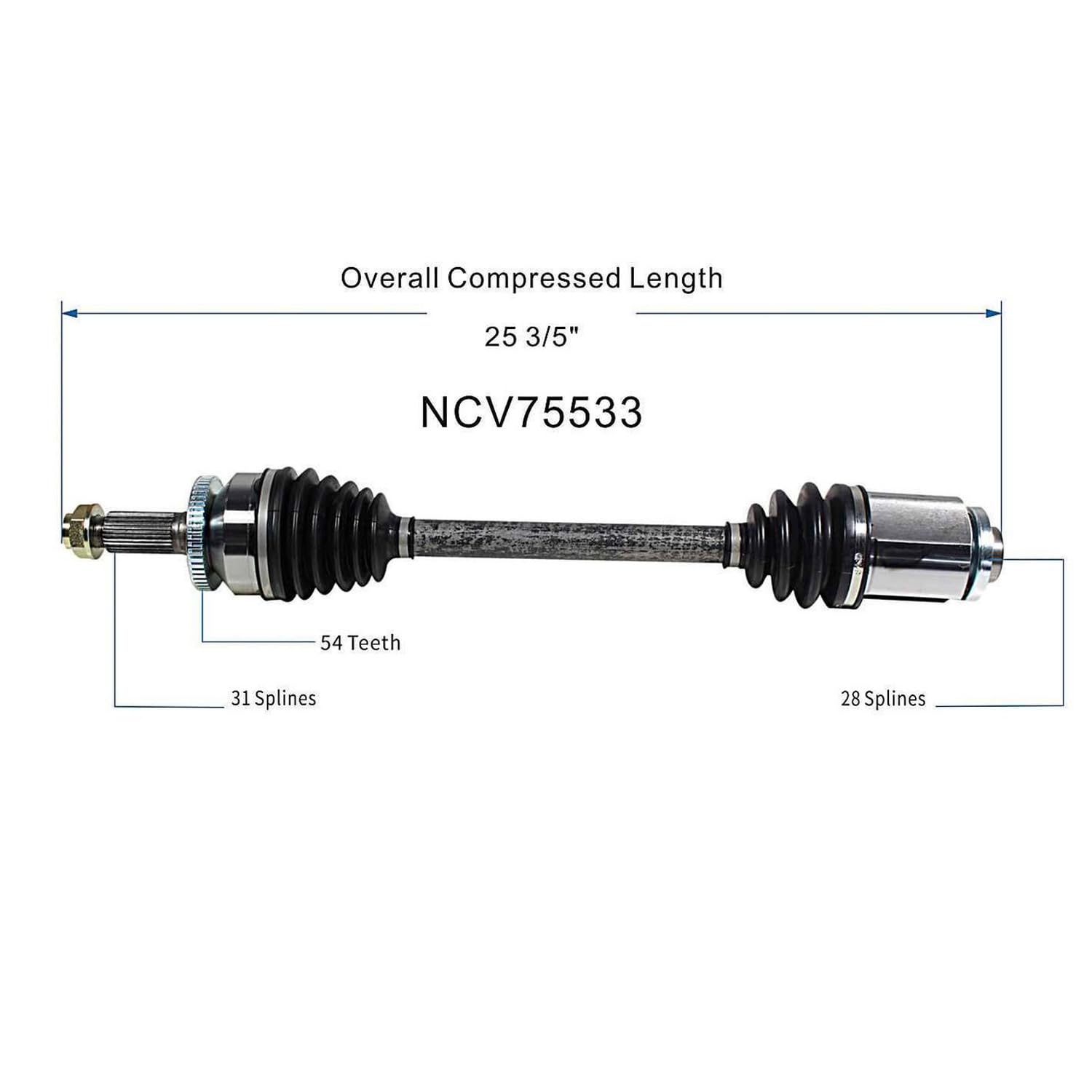 Front Right CV Axle Shaft Assembly Compatible with Hyundai Models 2007-2008 Entourage Fit for Kia Models 2006-2010 Sedona CV Joint Replace 49500-4D001 49500-4D700 10051736 66-8159 60-8159 49500-4D000