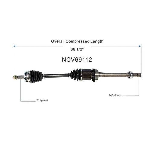 Front Right CV Axle Shaft Assembly Compatible with Compatible with Toyota Models 2006-2012 RAV4 CV Joint Replace 43410-42140 43410-42141 19365212 10857622 66-5298 60-5296 14131N 16041N 43410-0R011