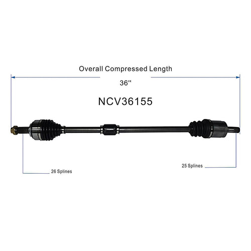 Front Right CV Axle Shaft Assembly Compatible with Honda Models 2012 Civic HF, EX-L, LX, EX, DX Japan Built FWD Auto Trans CV Joint Replace 44305TR0J02 44305-TR0-J01 44305-TR0-J02 80-9847 44305TR0J01