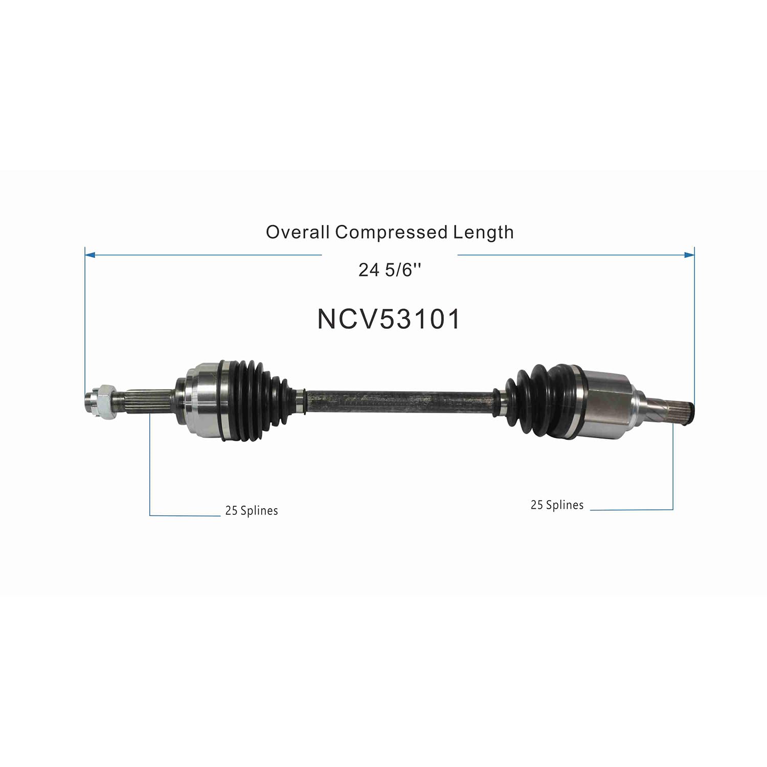 Front Left CV Axle Shaft Assembly Compatible with Nissan Models 2013-2017 Versa 1.6 S CV Joint Replace NI-8673 93540 66-6413 80-5146 39101-3HC0A