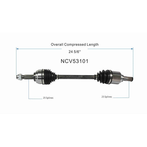 Front Left CV Axle Shaft Assembly Compatible with Nissan Models 2013-2017 Versa 1.6 S CV Joint Replace NI-8673 93540 66-6413 80-5146 39101-3HC0A