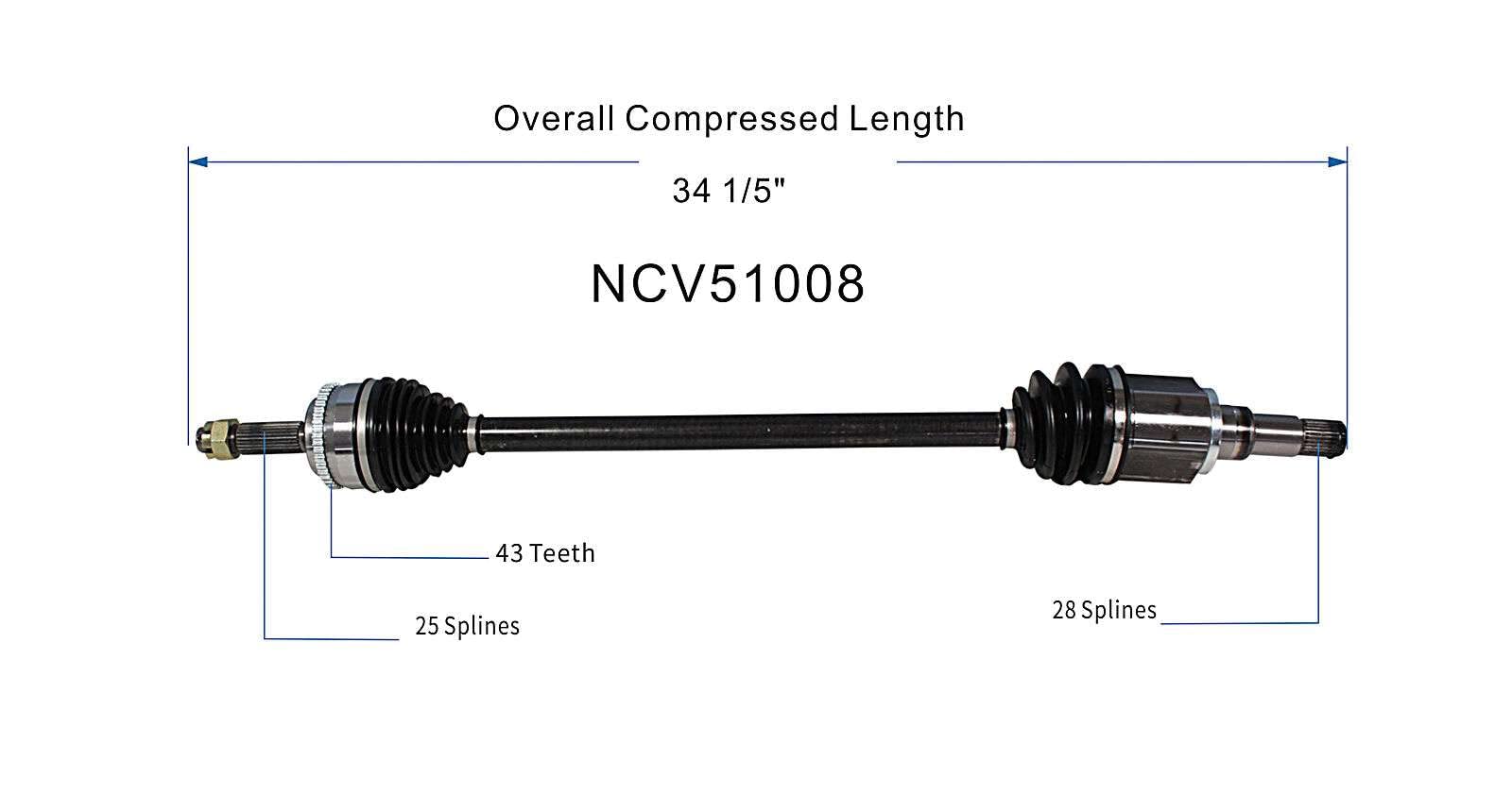 MAXFAVOR CV Axle Rear AWD Compatible with Mitsubishi Endeavor 2004-2008 2010 2011 V6 3.8L, A Pair CV Axle Joint Shaft Assembly Left & Right