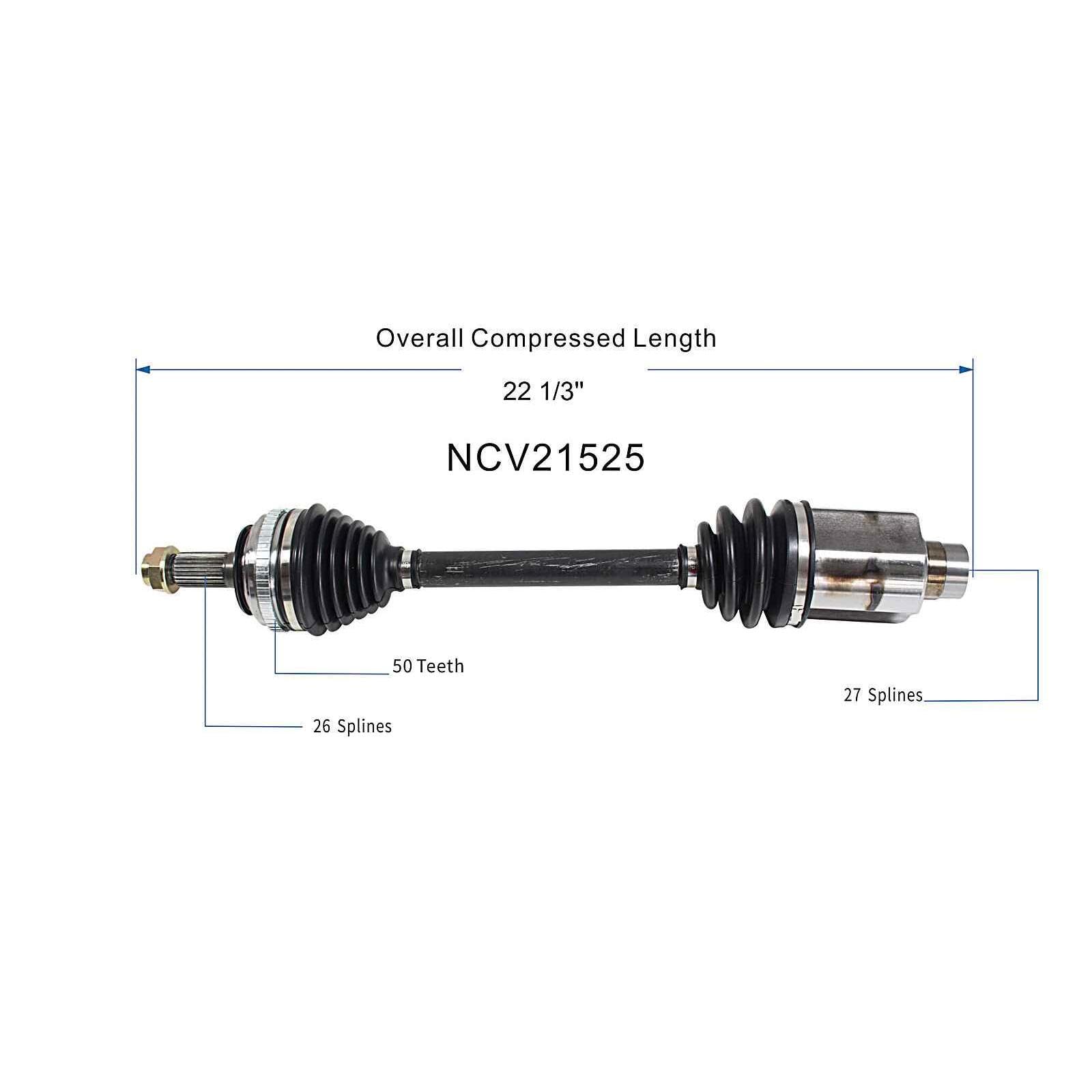 Front Left CV Axle Shaft Assembly Compatible with Honda Models 1994-2000 Civic/del Sol Fit for Acura Models 1994-2001 Integra Drive Side CV Joint Replace 44011-S04-J01 15870325 66-4121 8061N 94-6021