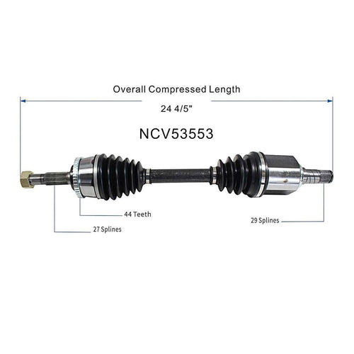 Front Left CV Axle Shaft Assembly Compatible with 1998-2001 Altima FWD Auto Trans CV Joint Replace 39101-0Z815 39101-9E105 39101-9E115 15870397 66-6179 60-6177 60-6179 9779N 80-4587 39101-0Z805