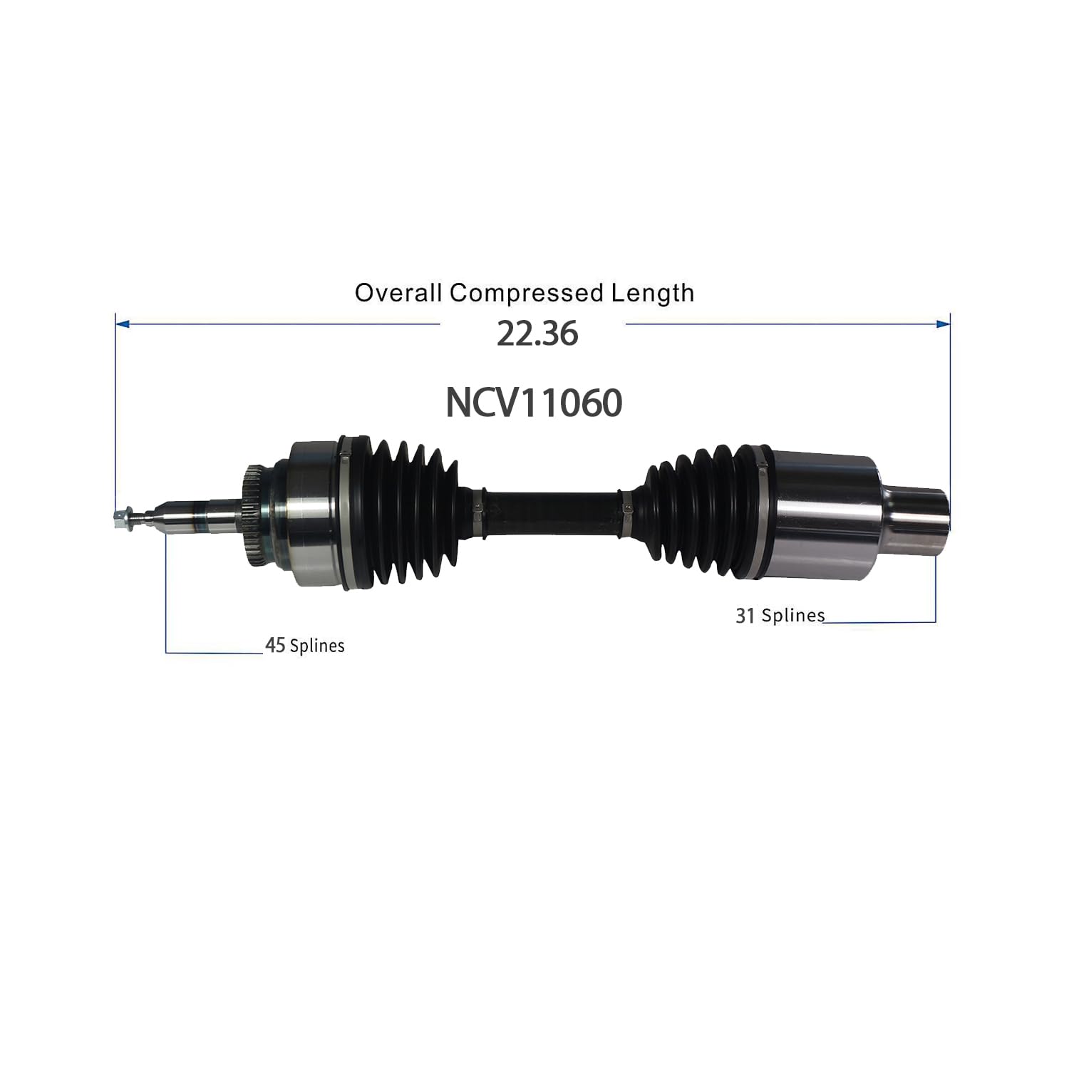 Front Right CV Axle Shaft Assembly Compatible with Ford Models 2016-2024 F-150 Passenger Side CV Joint Replace GL3Z-3A428-A JL3Z-3A428-A ML3Z-3A428-A ML3Z-3A428-B FD-8275 12153285 14398N 66-2378