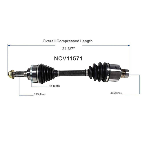 Front Right CV Axle Shaft Assembly Compatible with 2008-2012 Escape Limited, Limited Plus, XLS, XLT 2001-2012 Escape 2001-2011 Tribute CV Joint Replace 5L8Z-3A428-DB YL8Z-3A428-CA 5L8Z-3A428-DA