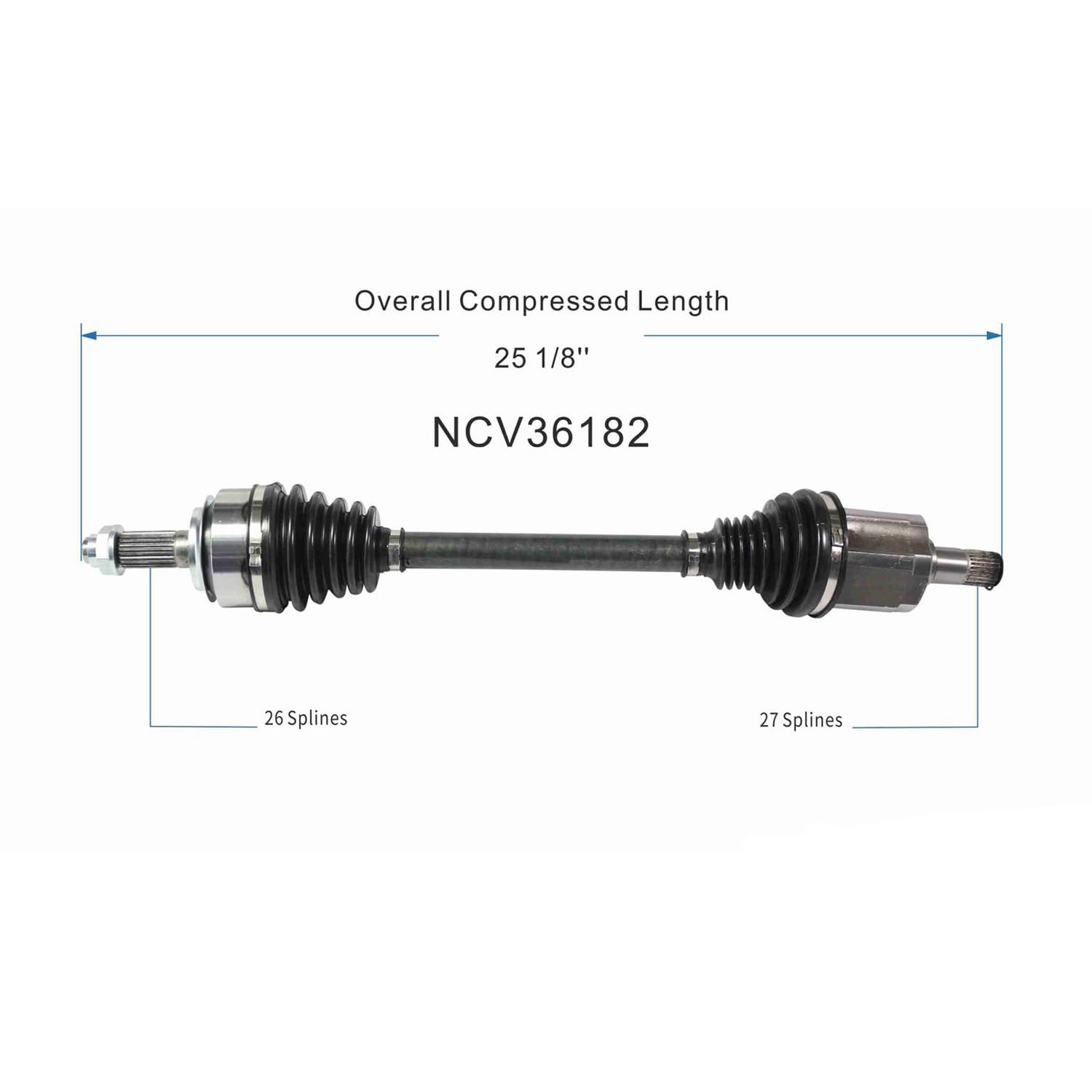 Front Left CV Axle Shaft Assembly Compatible with Honda Models 2016 2017 2018 2019 2020 Civic LX L4-2.0L FWD Manual Trans Drive Side CV Joint Replace 44306-TBA-A01 HO-8551 HO-8682 HO-8683 14837N