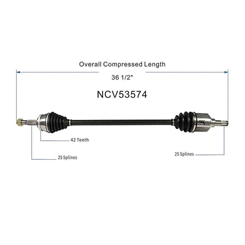 Front Right CV Axle Shaft Assembly Compatible with 2000-2002 Sentra 2003 Sentra GXE, GXE Sport, XE 2004-2006 Sentra CV Joint Replace 39100-4M771 19342890 20871008 66-6202 60-6201 60-6202 39100-4M761