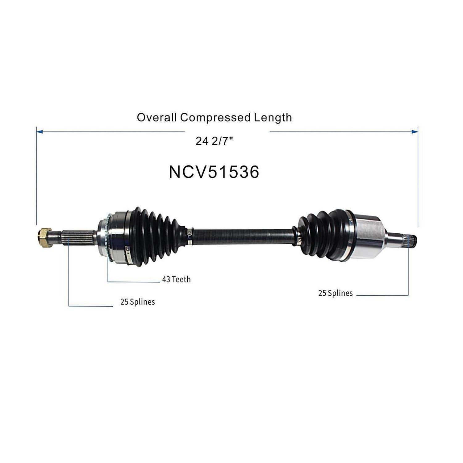 Front Left CV Axle Shaft Assembly Compatible with 2002-2005,2007 Lancer L4-2.0L Non-Turbo FWD 2006 Lancer DE, ES, LS, OZ Rally, SE Non-Turbo FWD CV Joint Replace MR580577 MR953745 MR580762 MR580575