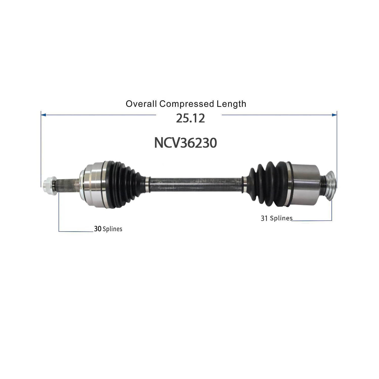 Front Right CV Axle Shaft Assembly Compatible with Honda Models 2018-2021 Civic Type R CV Joint Replace HO-8697 14335N 189697 44305-TGH-A02