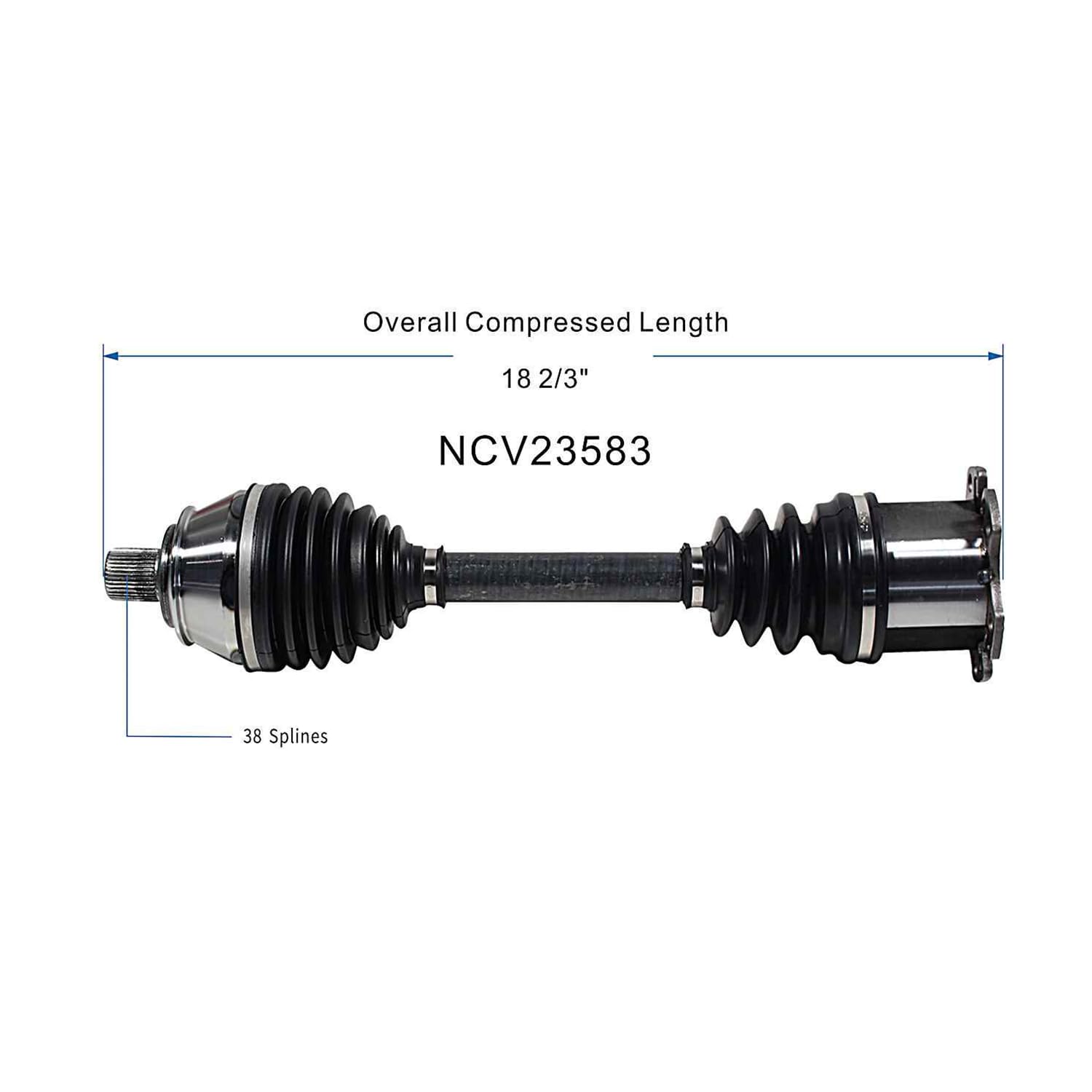 Front Right CV Axle Shaft Assembly Compatible with Compatible with Audi Models 2004-2009 A8 Quattro 2007-2009 S8 CV Joint Replace 19364990 11827238 B10953N 80-8116 77333 AD-8133 4E0-407-272-Q