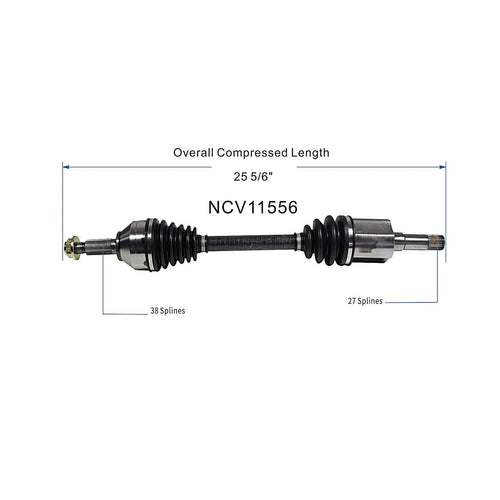 Front Left CV Axle Shaft Assembly Compatible with Mercury Model 2009 Sable Fit for Ford Models 2009-2019 Taurus/Taurus X Fit for Lincoln Models 2009-2016 MKS CV Joint Replace CA5Z-3B437-A 8A8Z-3B437-D