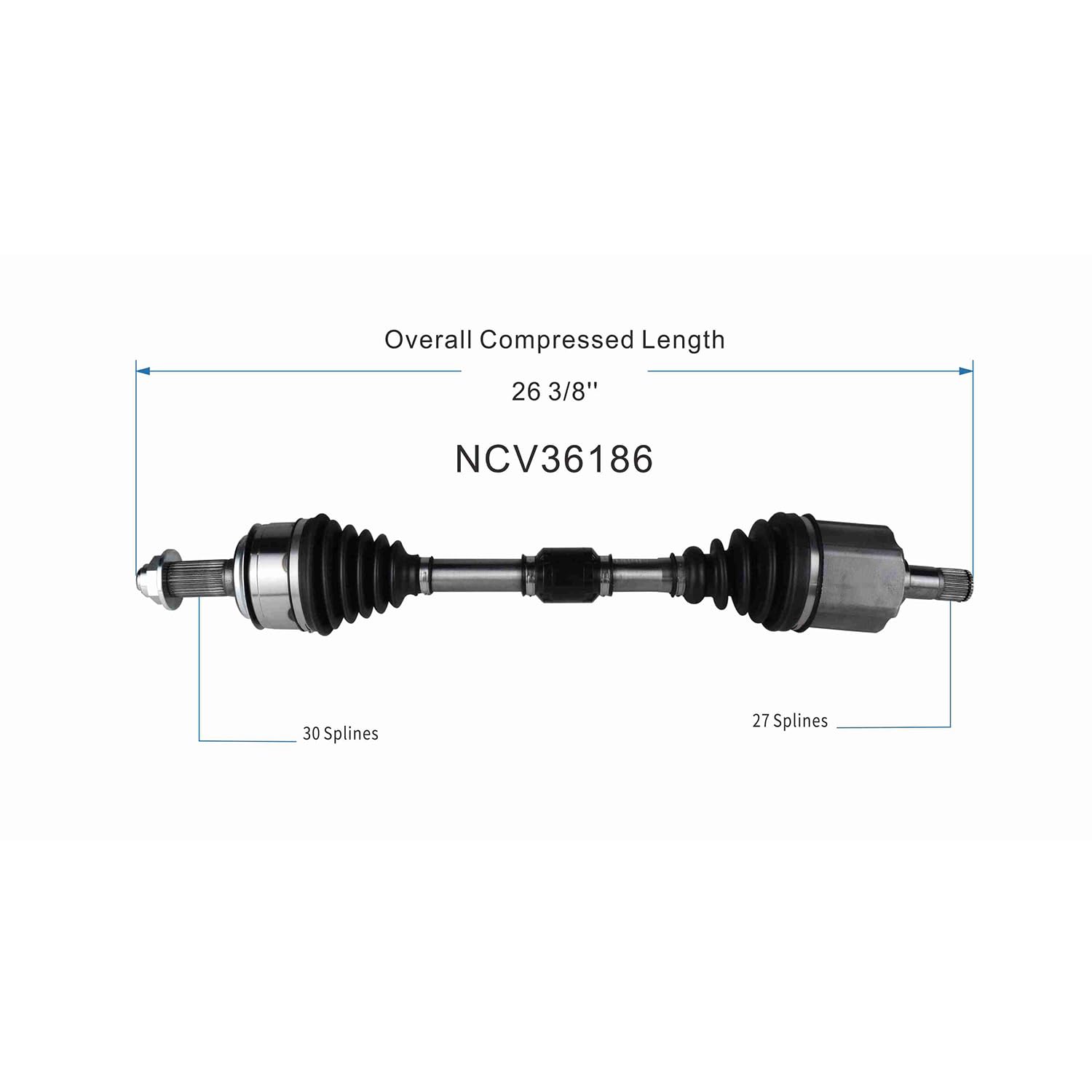 Front Left CV Axle Shaft Assembly Compatible with Honda Models 2016-2018 HR-V CV Joint Replace 44306-T7W-A92 HO-8653 80-9947 44306-T7W-A93