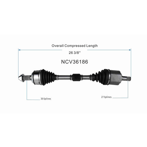 Front Left CV Axle Shaft Assembly Compatible with Honda Models 2016-2018 HR-V CV Joint Replace 44306-T7W-A92 HO-8653 80-9947 44306-T7W-A93