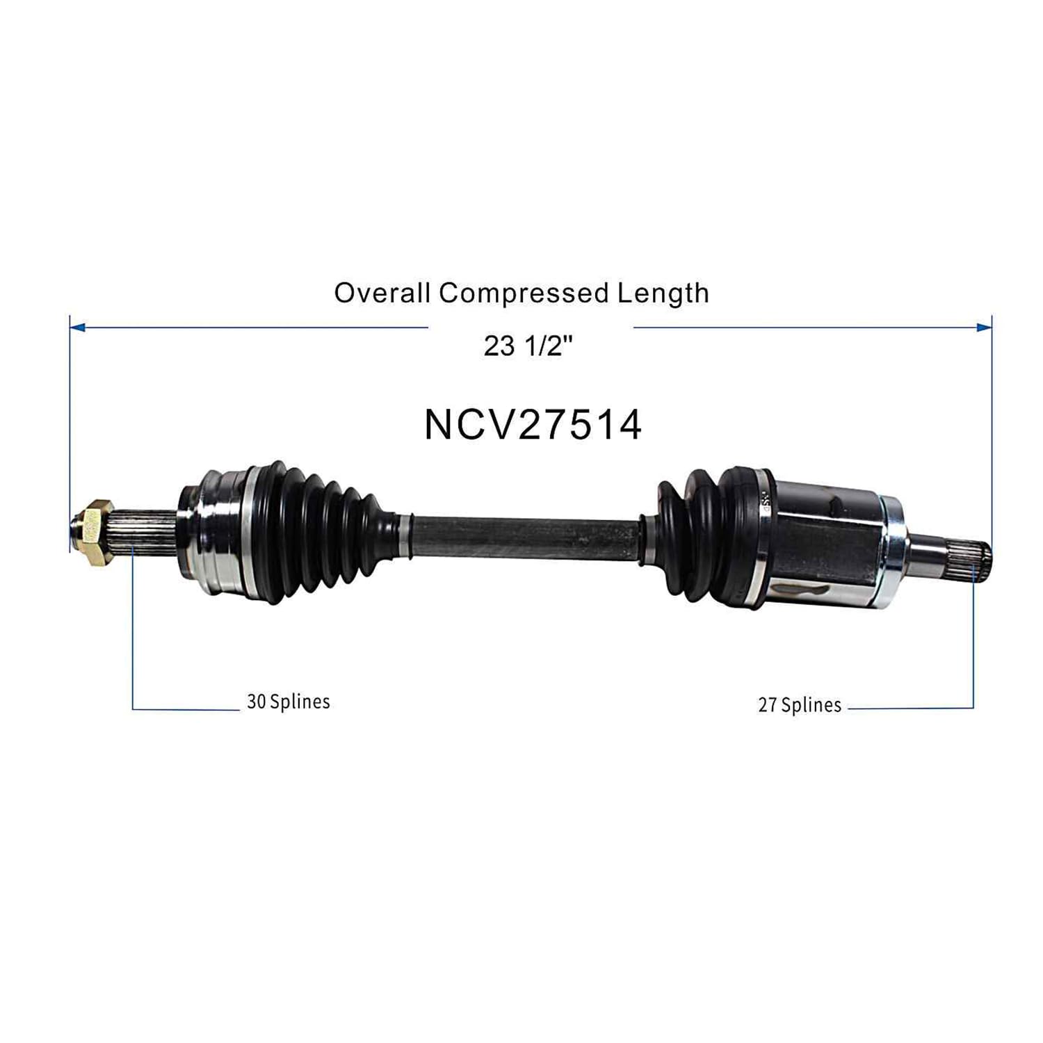 Front Left CV Axle Shaft Assembly Compatible with 2004-2005 X3 AWD 2006 X3 L6-3.0L AWD 2007 X3 AWD 2008 X3 L6-3.0L AWD 2009-2010 X3 AWD CV Joint Replace 31-60-7-529-201 19342969 31-60-3-450-565
