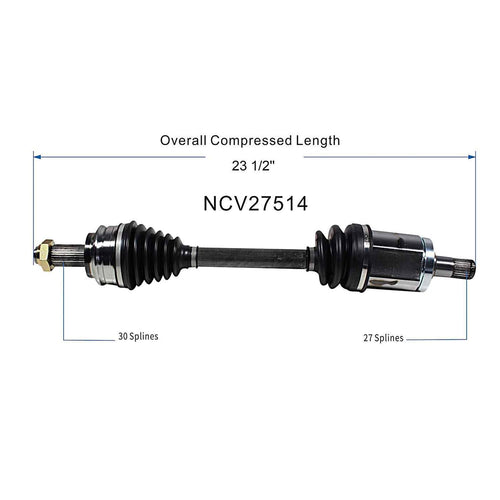 Front Left CV Axle Shaft Assembly Compatible with 2004-2005 X3 AWD 2006 X3 L6-3.0L AWD 2007 X3 AWD 2008 X3 L6-3.0L AWD 2009-2010 X3 AWD CV Joint Replace 31-60-7-529-201 19342969 31-60-3-450-565