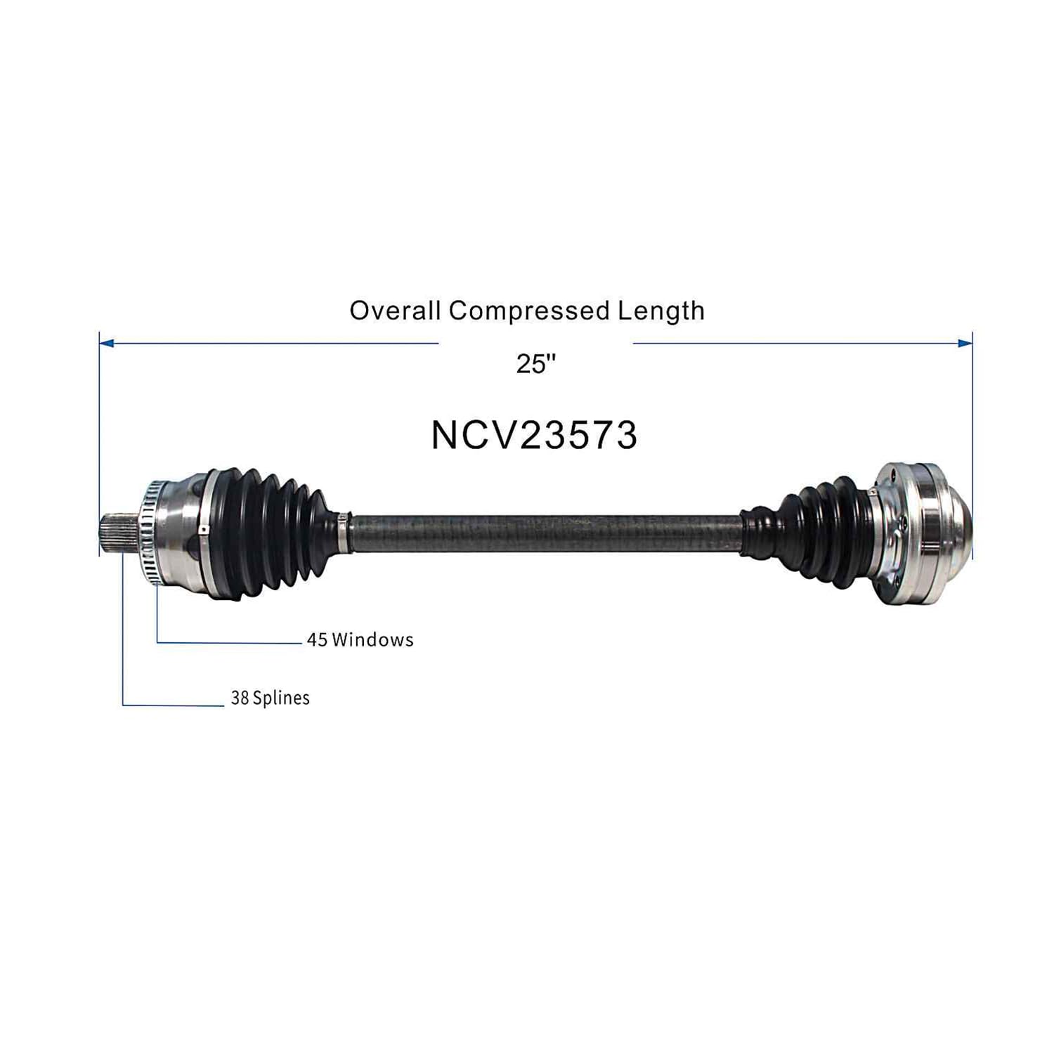 Front Right CV Axle Shaft Assembly Compatible with Compatible with Audi Models 2002-2004 A4 Quattro CV Joint Replace 8E0-407-452-AX 19342951 11827229 20870928 60-7357 B10420N B10427N 8E0-407-272-AB