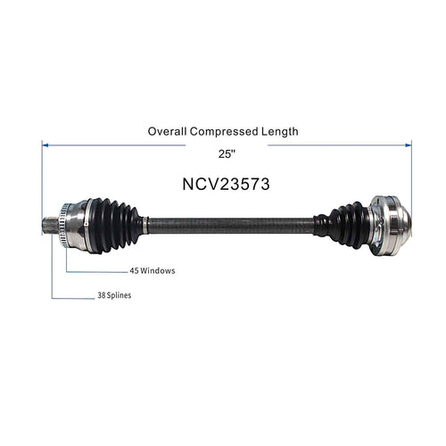 Front Right CV Axle Shaft Assembly Compatible with Compatible with Audi Models 2002-2004 A4 Quattro CV Joint Replace 8E0-407-452-AX 19342951 11827229 20870928 60-7357 B10420N B10427N 8E0-407-272-AB