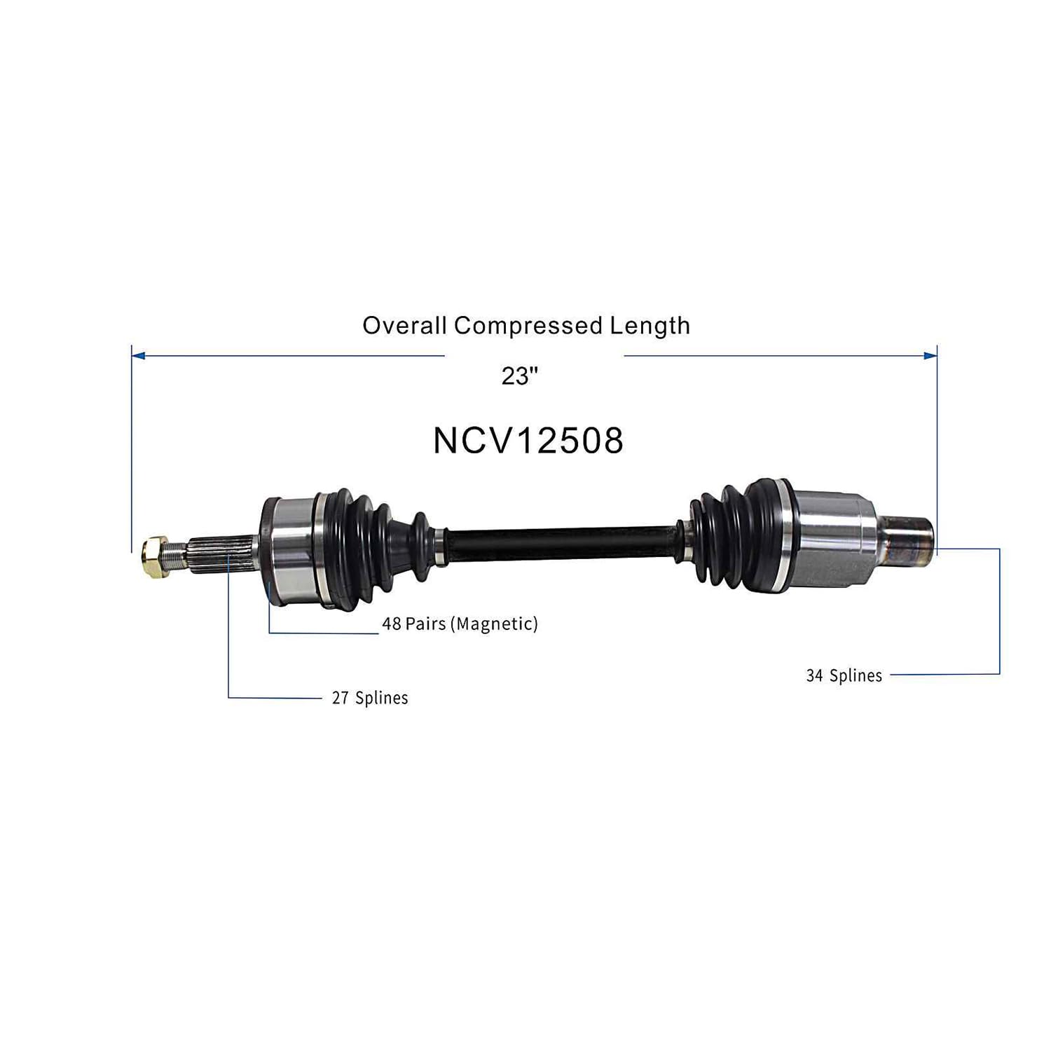 4578601AA 603557 Front Left CV Axle Shaft Assembly Fit for Chrysler Models 2005-2022 300 Compatible with Dodge Models 2005-2022 Challenger 2005-2008 Magnum 2007-2022 Charger Replace CH88590A 72033