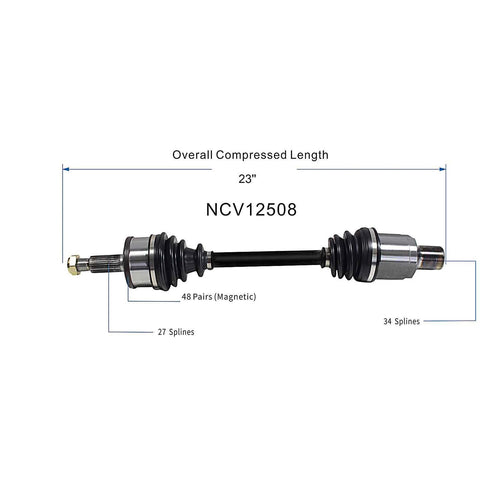 4578601AA 603557 Front Left CV Axle Shaft Assembly Fit for Chrysler Models 2005-2022 300 Compatible with Dodge Models 2005-2022 Challenger 2005-2008 Magnum 2007-2022 Charger Replace CH88590A 72033
