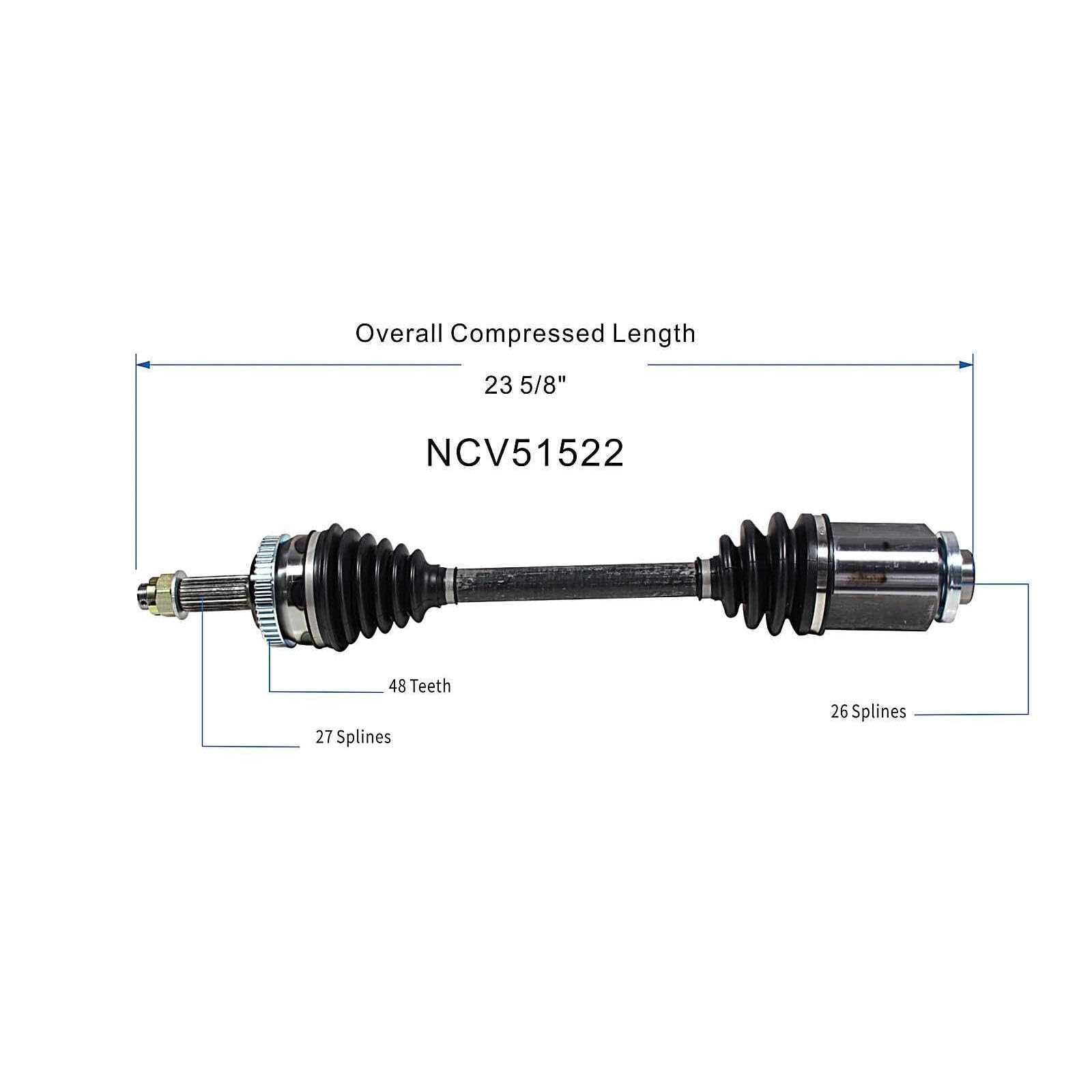 Front Right CV Axle Shaft Assembly Compatible with 2005-2006,2009 Tucson 2007-2008 Tucson Limited, GLS, SE 2008 Tucson GL CV Joint Replace 49500-2E950 49500-1F400 49500-1F600 49500-1F800 49500-2E900