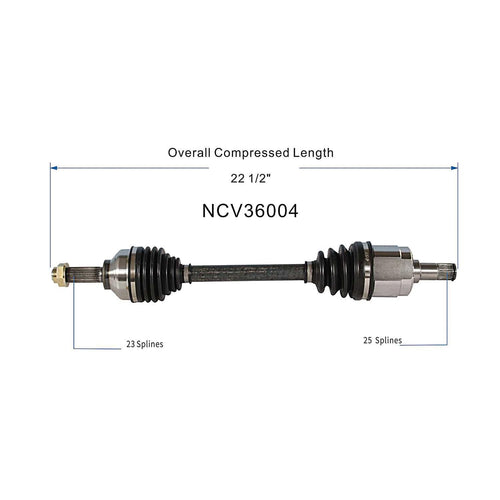 Front Right CV Axle Shaft Assembly Compatible with Honda Models 1980-1983 Civic FWD CV Joint Replace 20870303 60-4007 7018N 91680 95-6112 HO-8106 19343083