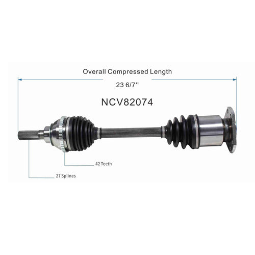 Front Left CV Axle Shaft Assembly Compatible with 1992-2001 Hummer 4WD CV Joint Replace 19361437 16058N 6009894