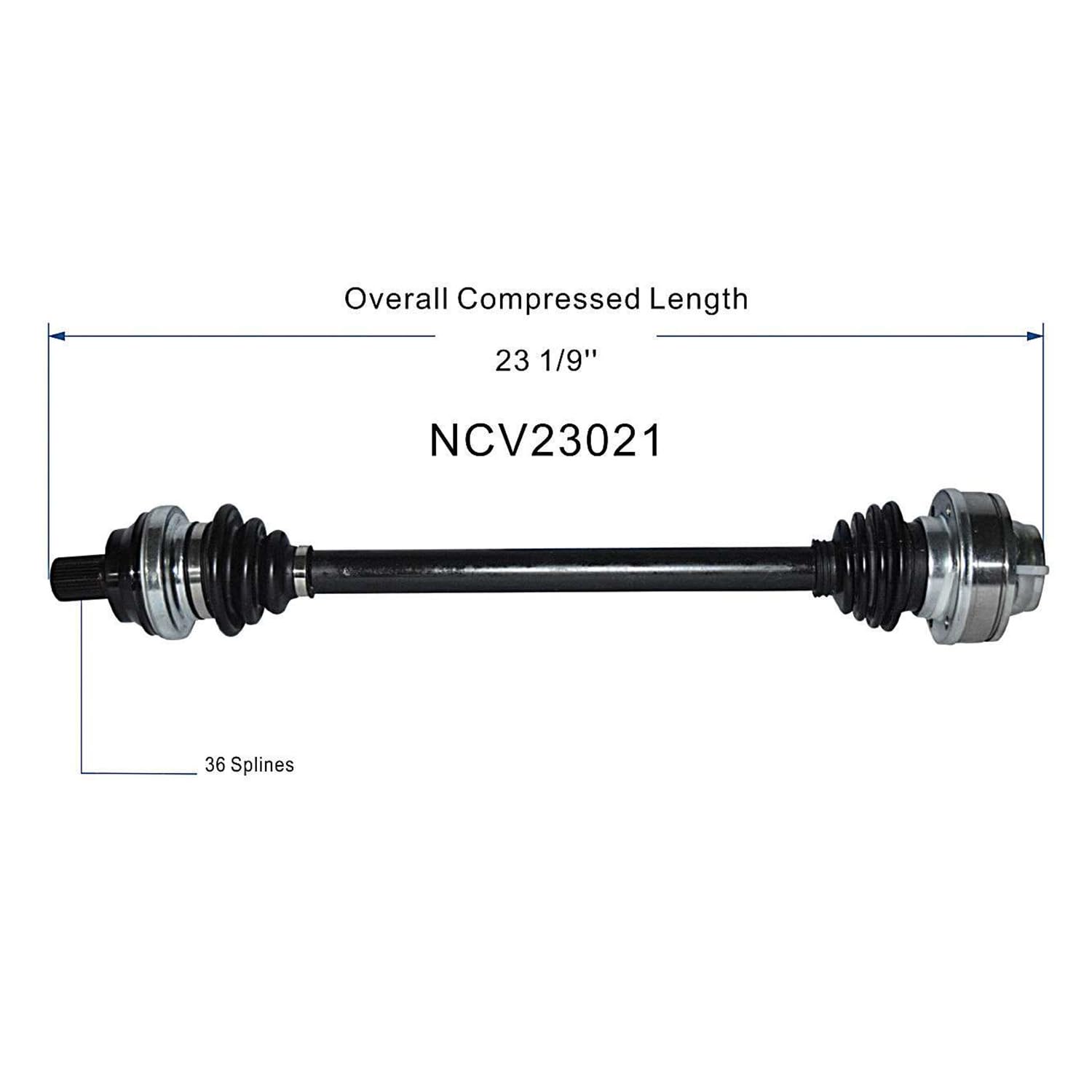 Rear Left CV Axle Shaft Assembly Compatible with Audi Models 2015-2024 A3/S3 Fit for Volkswagen Models 2015-2019 Golf CV Joint Replace 5Q0-501-203-AX AD-8156 14867N 14981N B16398N 5Q0-501-203-A