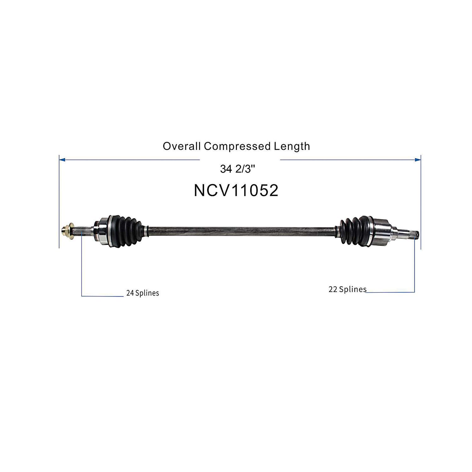 Front Right CV Axle Shaft Assembly Compatible with 1988-1990 Festiva FWD Manual Trans 1991-1993 Festiva GL, L FWD Manual Trans CV Joint Replace 19343001 20870505 66-2018 60-2018 60-2109 FOBZ-3B436-C