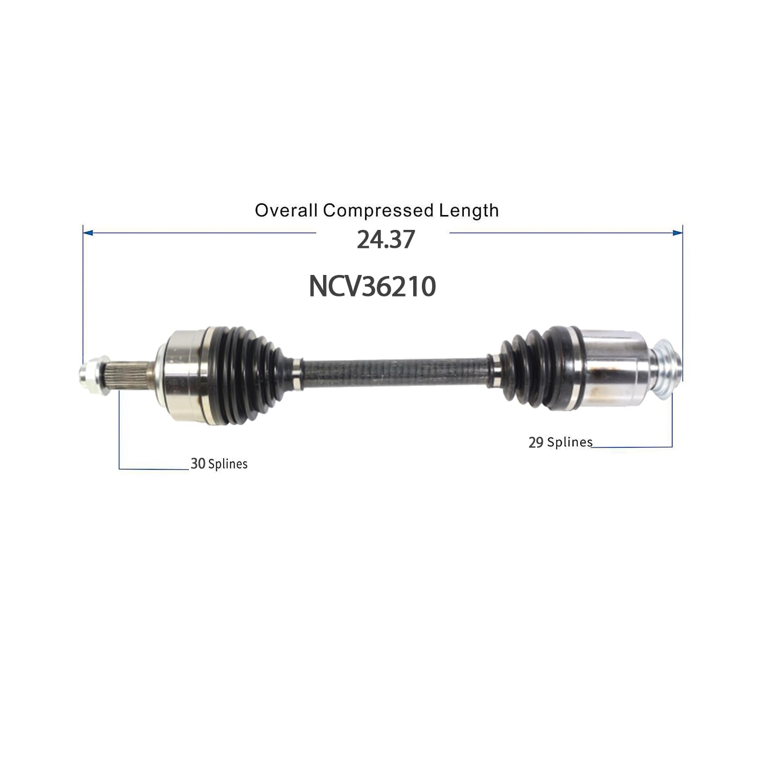 NCV36210 44305T3MA21 Front Right CV Axle Shaft Assembly Compatible with Honda Models 2015-2017 Accord 2017-2022 Accord Hybrid Replace 44305TWAA01 HO8541 44305T3WA01 44305T3WA02 HO86002 B17050N 800749