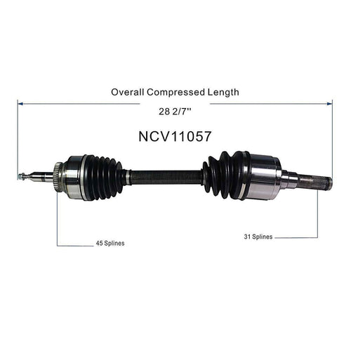 Front Left CV Axle Shaft Assembly Compatible with Ford Models 2017-2020 F-150 Raptor CV Joint Replace FD-8397 HL3Z-3A427-A
