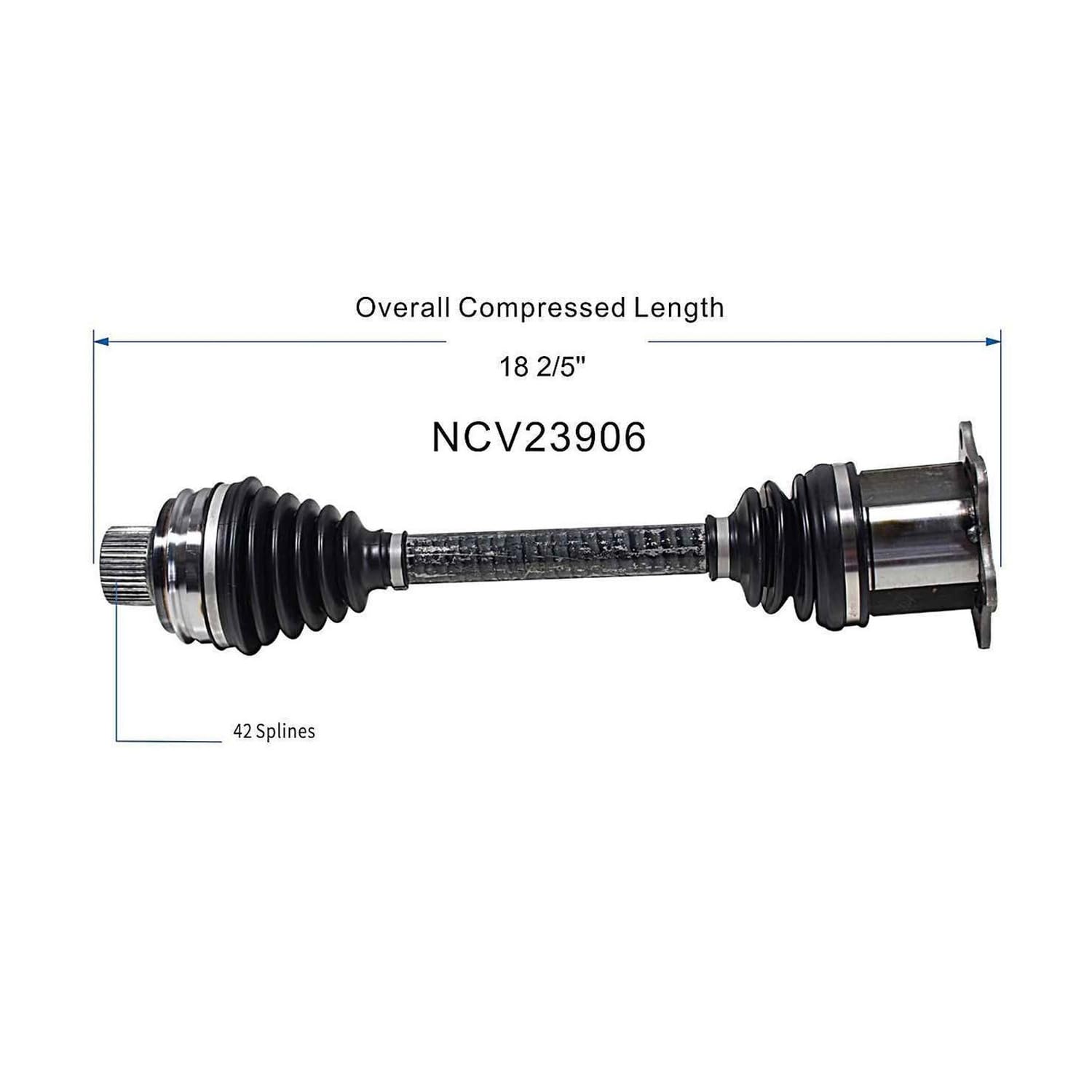 Front CV Axle Shaft Assembly Compatible with Compatible with Audi Models 2008-2012 A4/A5 Quattro CV Joint Replace AD-8761 66-7386 60-7386 B14988N B16454N 77547 95-2382 19365006 10857660 8K0-407-271-P